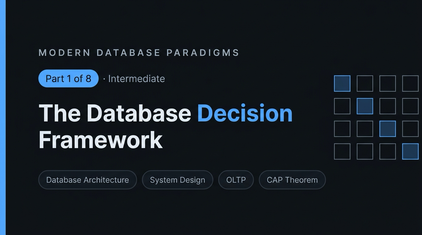 The Database Decision Framework: Choose the Paradigm Before the Product