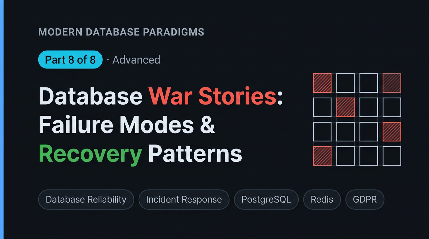 Database War Stories: Failure Modes & Recovery Patterns