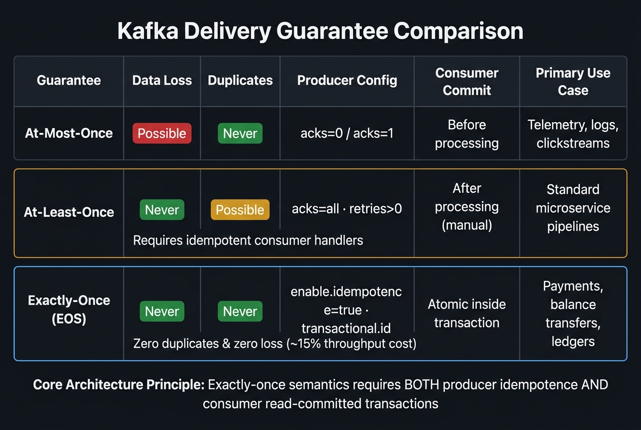 Consumer group rebalancing comparison contrasting eager stop-the-world revocation of all partitions (left) against cooperative sticky incremental reassignment maintaining active throughput (right).