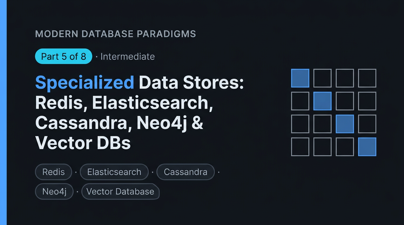 Specialized Data Stores: Redis, Elasticsearch, Cassandra, Neo4j & Vector Databases