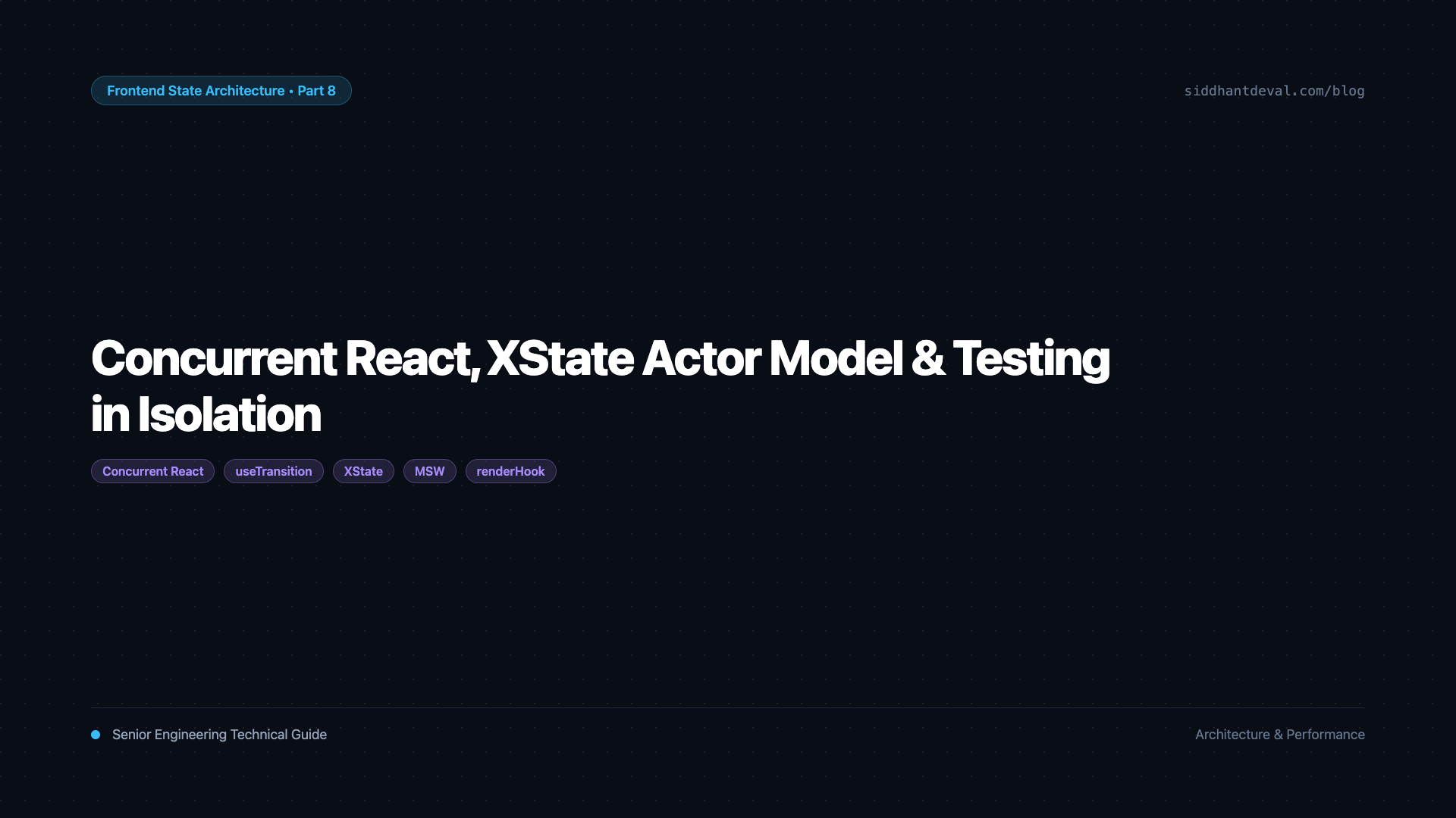 Concurrent React, XState Actor Model & Testing State in Isolation