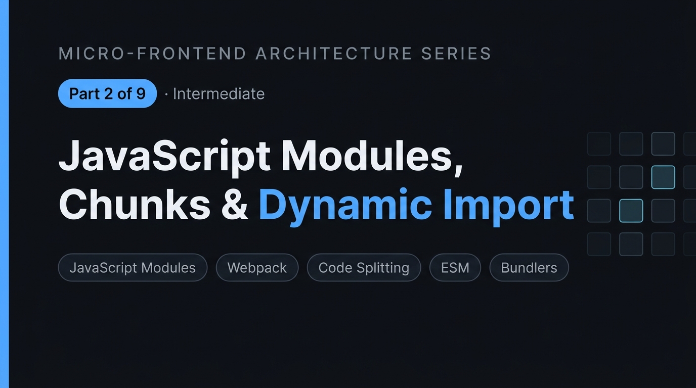 JavaScript Modules, Chunks & Dynamic Import: The Bundler Foundation