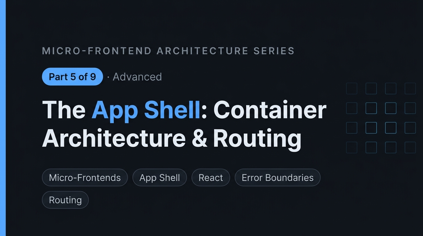 The App Shell: Container Architecture, Routing, and Error Boundaries