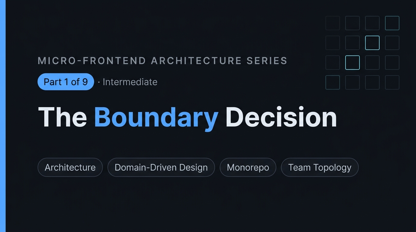 The Boundary Decision: When Micro-Frontends Earn Their Complexity