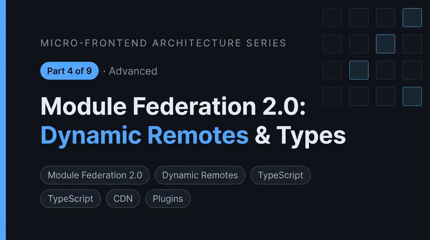 Module Federation 2.0: Dynamic Remotes, Type Safety, and Runtime Plugins