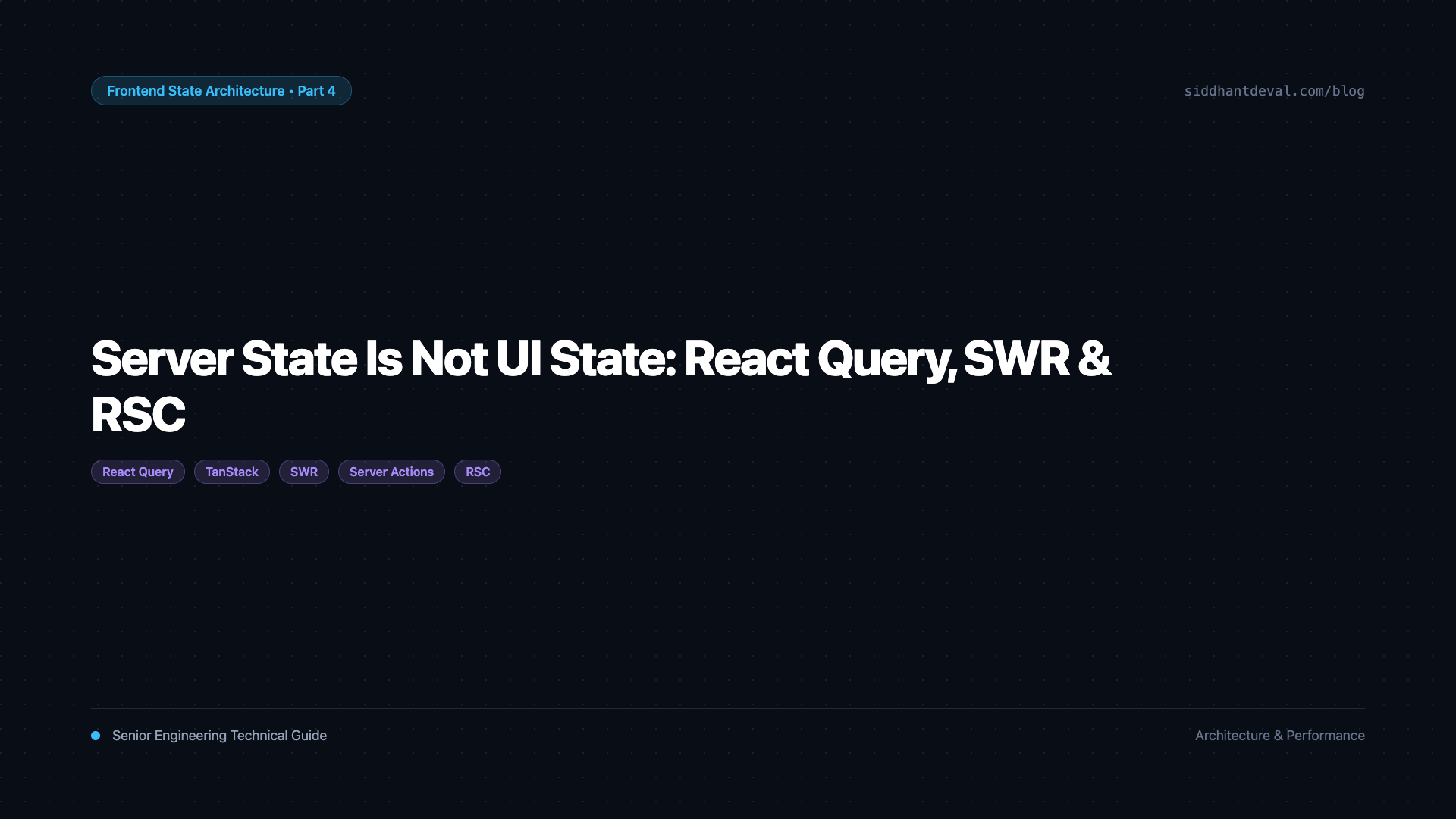 Server State Is Not UI State: React Query, SWR & the RSC Boundary
